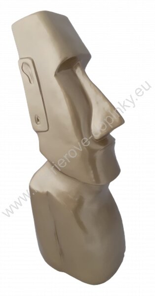 Socha Hlava Moai zlatá 75 cm