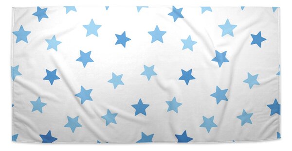 Sablio Ručník Modré hvězdy na bílé - 30x50 cm