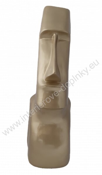 Socha Hlava Moai zlatá 75 cm