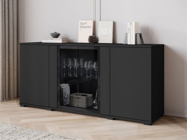 Vitřína Hedvis SB 154 4D, Barva: bílá / bílý lesk, Osvětlení: osvětlení LED - bílé 5903211423208