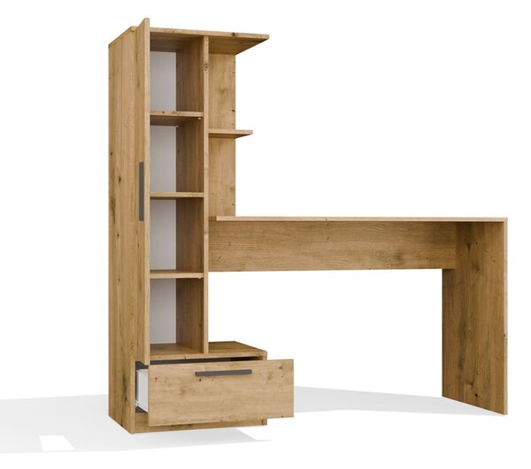 Psací stůl COSMO s regálem - dub artisan