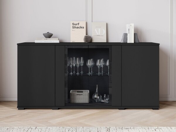 Vitřína Hedvis SB 154 4D, Barva: bílá / bílý lesk, Osvětlení: osvětlení LED - bílé 5903211423208