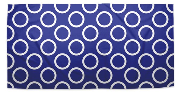Ručník SABLIO - Bílé kruhy na modré 30x50 cm