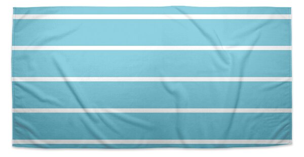 Sablio Ručník Bílé pruhy na modré - 30x50 cm