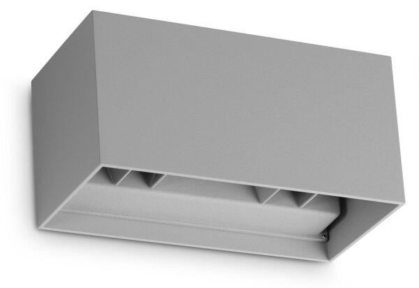 Ideal lux 366883 LED venkovní nástěnné svítidlo ATOM | 25W integrovaný LED zdroj | 1340lm | 3000K | šedá