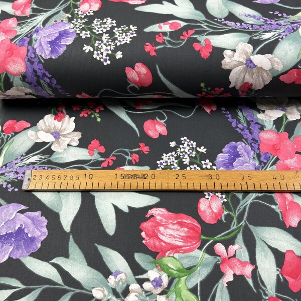 Ervi Bavlněná látka/plátno š.240 cm - Květinová elegance 2 - 30132-4, metráž