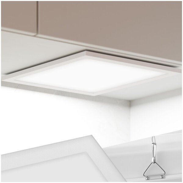 Tectake LED panel Lucerna, ultratenký, teplá bílá - 29,5 x 29,5 cm