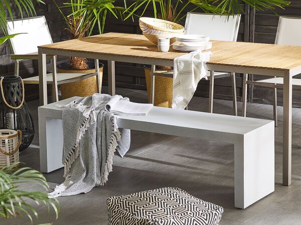 Zahradní lavice TARANTO 150 cm Beton Bílá