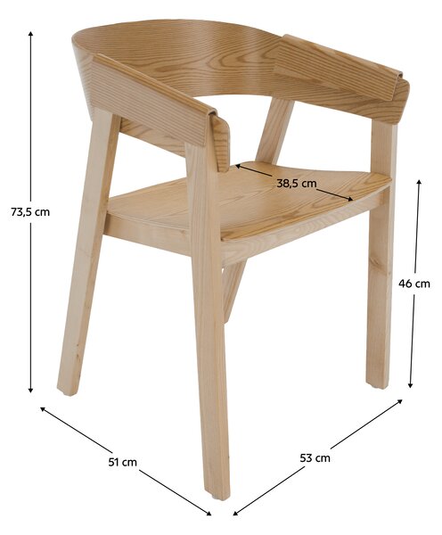 KONDELA Židle, masivní dřevo, přírodní, LAKERA