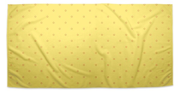 Sablio Ručník Červené kroužky na žluté - 30x50 cm