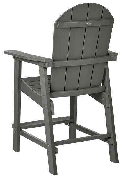 Zahradní barová židle ADIRONDACK Syntetický materiál Tmavě šedá