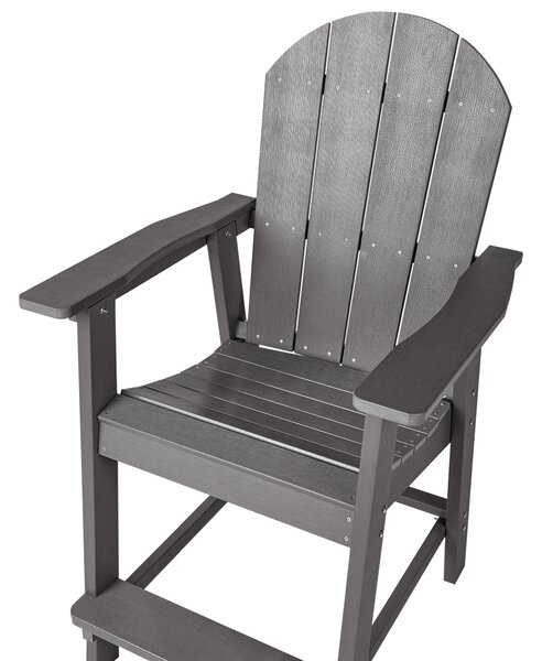 Zahradní barová židle ADIRONDACK Syntetický materiál Tmavě šedá