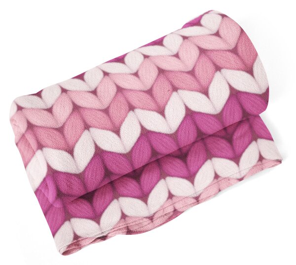 Deka SABLIO - Střídajíci růžové pletení 150x120 cm