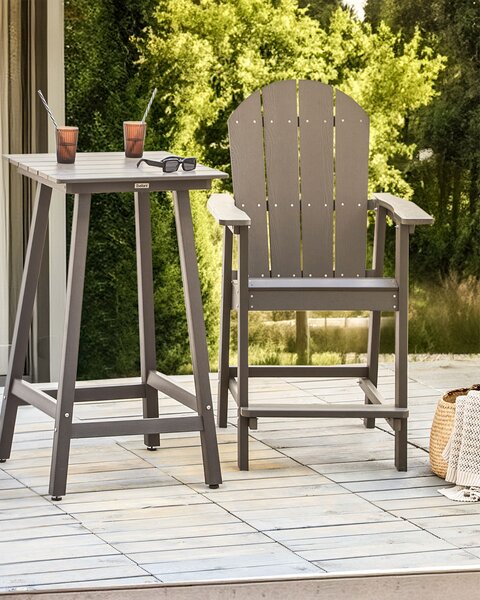 Zahradní barová židle ADIRONDACK Syntetický materiál Tmavě šedá
