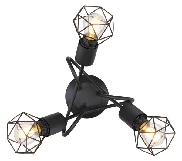Globo 54802S-3D přisazené stropní svítidlo Xara 3x40W | E14 - černá