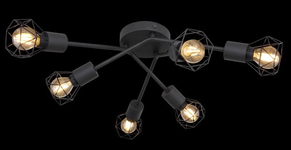Globo 54802S-6 přisazené stropní svítidlo Xara 6x40W | E14 - černá