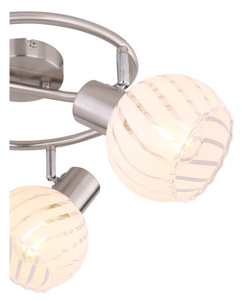 Globo 54025-3 přisazené stropní svítidlo Willy 3x40W | E27 - matný nikl, bílá