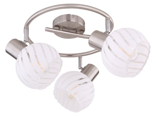 Globo 54025-3 přisazené stropní svítidlo Willy 3x40W | E27 - matný nikl, bílá