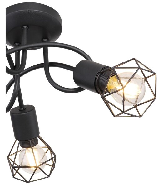 Globo 54802S-3D přisazené stropní svítidlo Xara 3x40W | E14 - černá