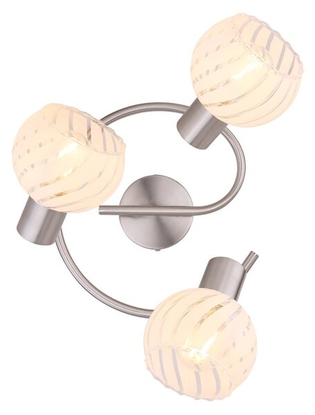 Globo 54025-3 přisazené stropní svítidlo Willy 3x40W | E27 - matný nikl, bílá