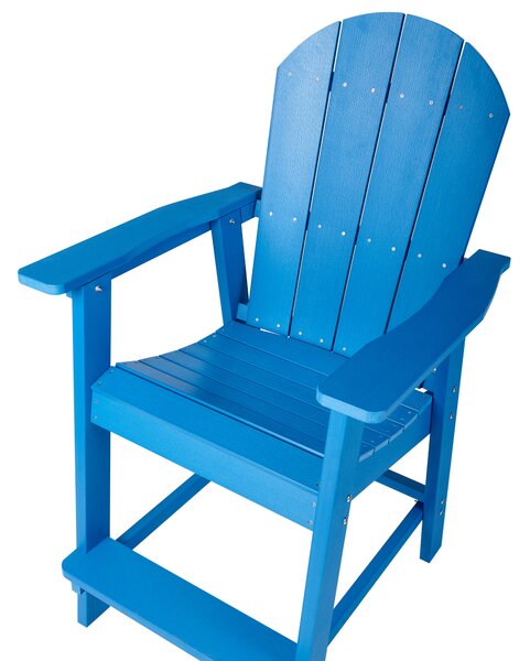 Zahradní barová židle ADIRONDACK Syntetický materiál Modrá