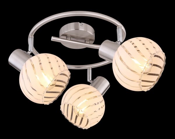 Globo 54025-3 přisazené stropní svítidlo Willy 3x40W | E27 - matný nikl, bílá