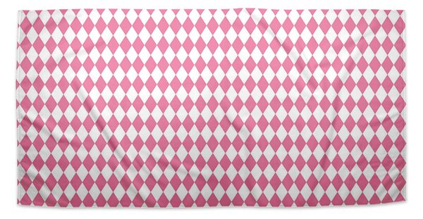 Sablio Ručník Růžovobílé kosočtverce - 30x50 cm