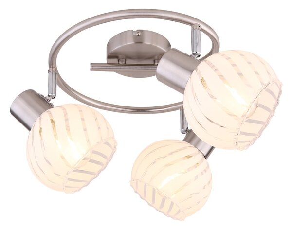 Globo 54025-3 přisazené stropní svítidlo Willy 3x40W | E27 - matný nikl, bílá