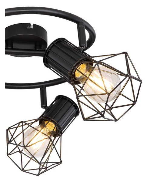 Globo54017-3 přisazené stropní svítidlo Priska 2x40W | E27 - černá