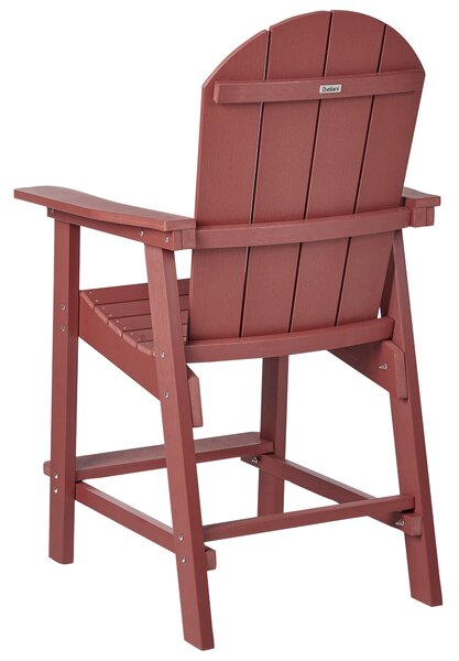 Zahradní barová židle ADIRONDACK Syntetický materiál Červená