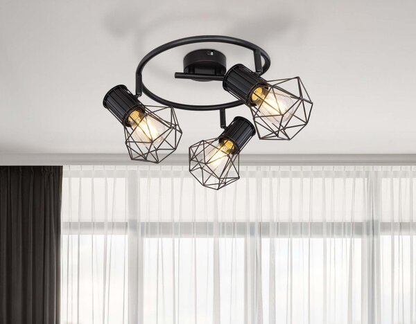 Globo54017-3 přisazené stropní svítidlo Priska 2x40W | E27 - černá
