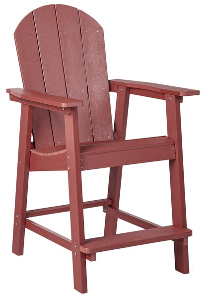 Zahradní barová židle ADIRONDACK Syntetický materiál Červená
