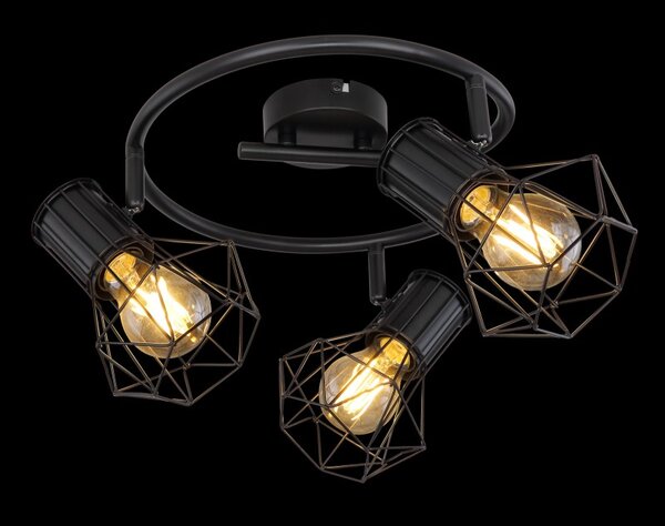 Globo54017-3 přisazené stropní svítidlo Priska 2x40W | E27 - černá