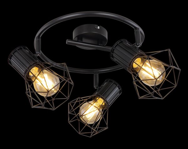 Globo54017-3 přisazené stropní svítidlo Priska 2x40W | E27 - černá