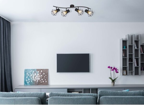 Globo 54017-4 přisazené stropní svítidlo Priska 4x40W | E27 - černá