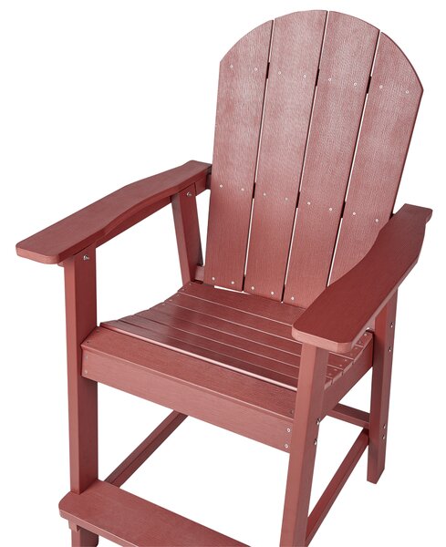 Zahradní barová židle ADIRONDACK Syntetický materiál Červená