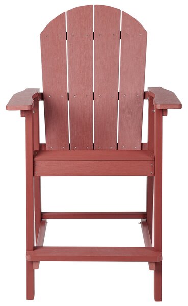 Zahradní barová židle ADIRONDACK Syntetický materiál Červená