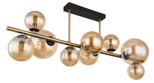 Globo 56135-9D LED přiazené stropní svítidlo Riha 9x3W | G9 | 720lm | 3000K - černá, mosaz, jantarová