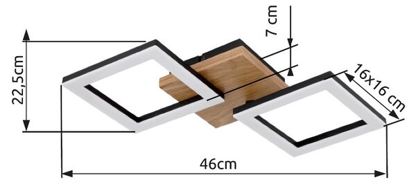 Globo 67280-18 LED přisazené stropní svítidlo Kerry 1x18W | 1200lm | 3000K - opál, hnědá, černá