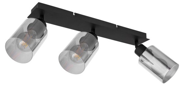 Globo 15465-3 přisazené stropní svítidlo Hadera 3x15W | E27 - černá, kouřová