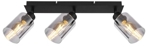 Globo 15465-3 přisazené stropní svítidlo Hadera 3x15W | E27 - černá, kouřová