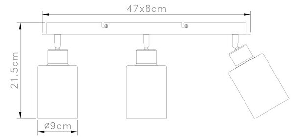 Globo 15465-3 přisazené stropní svítidlo Hadera 3x15W | E27 - černá, kouřová