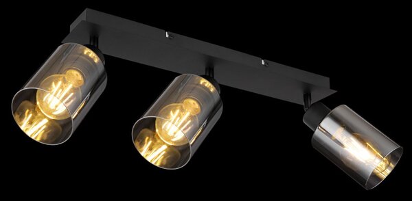 Globo 15465-3 přisazené stropní svítidlo Hadera 3x15W | E27 - černá, kouřová