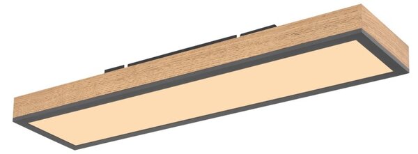 Globo 416080WD LED stropní svítidlo Doro 1x18W | 1000lm | 3000K - opál, černá, dřevo