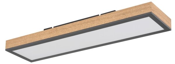 Globo 416080WD LED stropní svítidlo Doro 1x18W | 1000lm | 3000K - opál, černá, dřevo