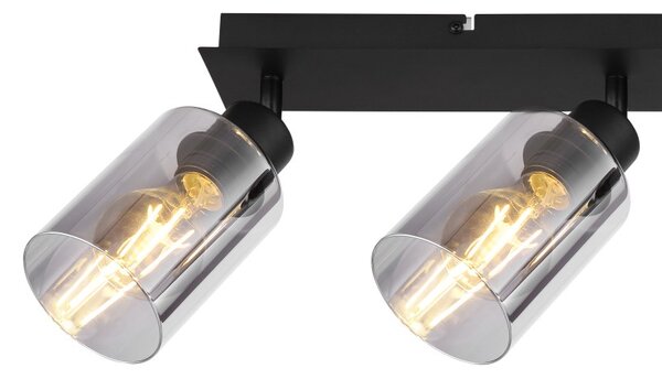 Globo 15465-3 přisazené stropní svítidlo Hadera 3x15W | E27 - černá, kouřová