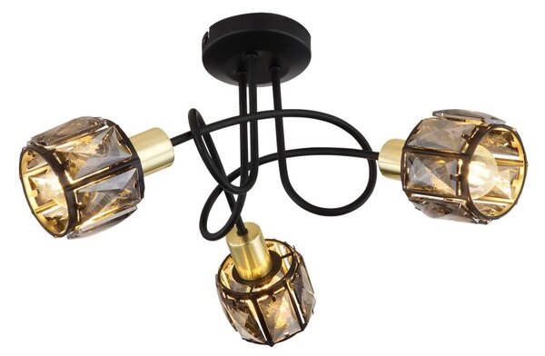 Globo 54357-3B přisazené stropní svítidlo Idniana 3x40W | E14 - černá, zlatá