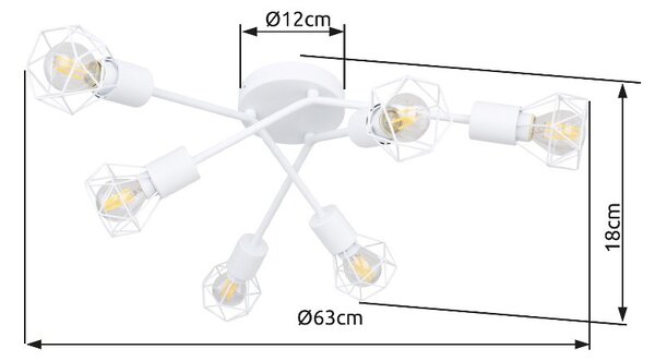 Globo 54802W-6 přisazené stropní svítidlo Xara 6x40W | E14 - bílá