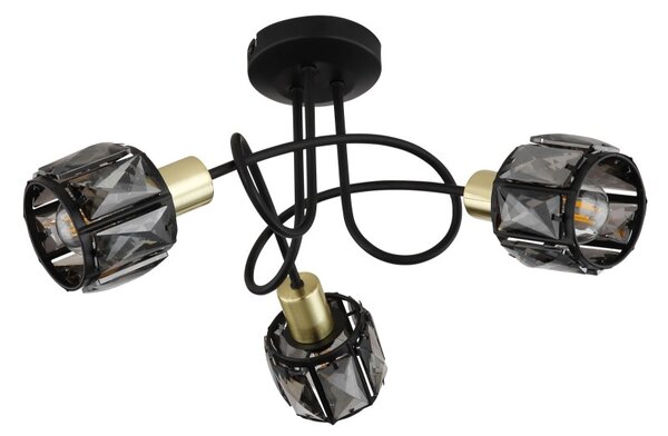 Globo 54357-3B přisazené stropní svítidlo Idniana 3x40W | E14 - černá, zlatá