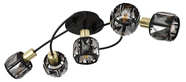 Globo 54357-5B přisazené stropní svítidlo Idniana 5x40W | E14 - černá, zlatá